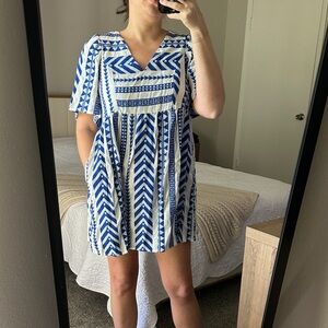 Old Navy Blue and White Mini Dress